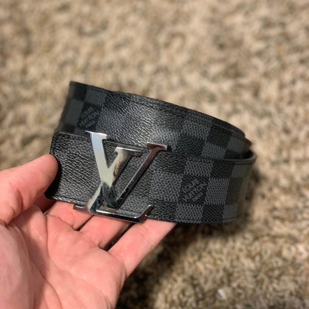 Louis Vuitton Damier Graphite Initials belt